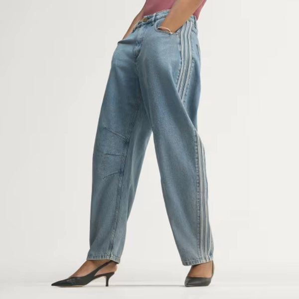 HIGH RISE BARREL LEG DENIM PANT
