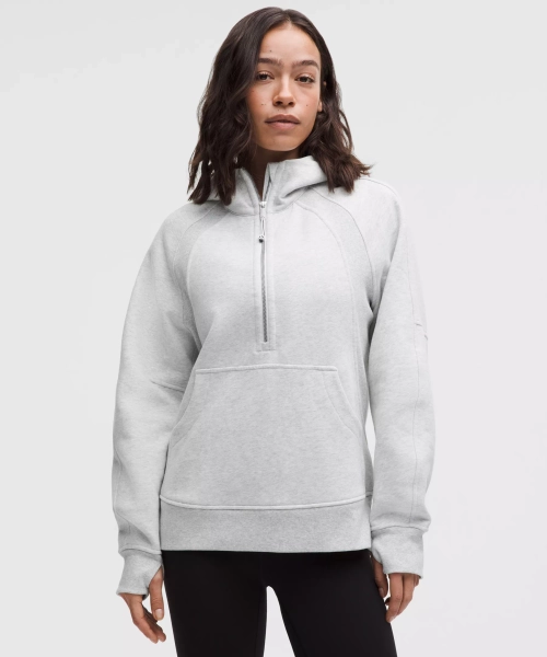 Scuba Oversized Half-Zip Hoodie *Long - Heathered Core Ultra Light Grey - XL/XXL