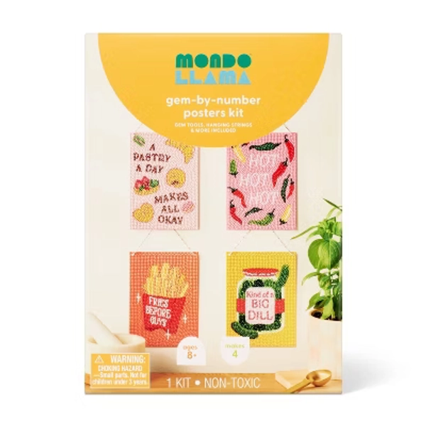 4ct Food Themed Gem Art Craft Kit - Mondo Llama™