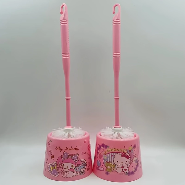 IP Sanrio Toilet Brush KT Cat Melody Cute Plastic with Base Toilet Brush Toilet Brush Cleaning