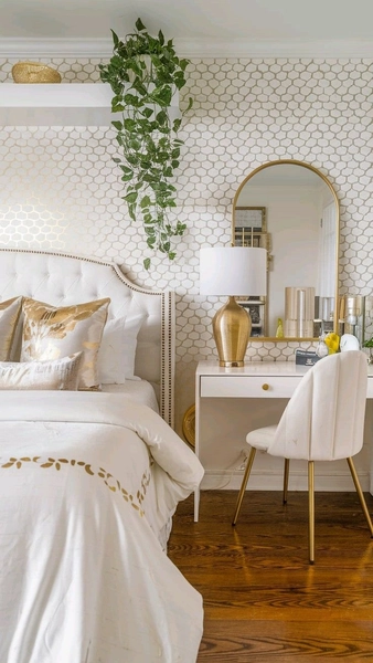 25 Luxurious Gold Bedroom Ideas for a Glamorous Space in 2025 | Gold bedroom decor, Gold room decor, White gold bedroom