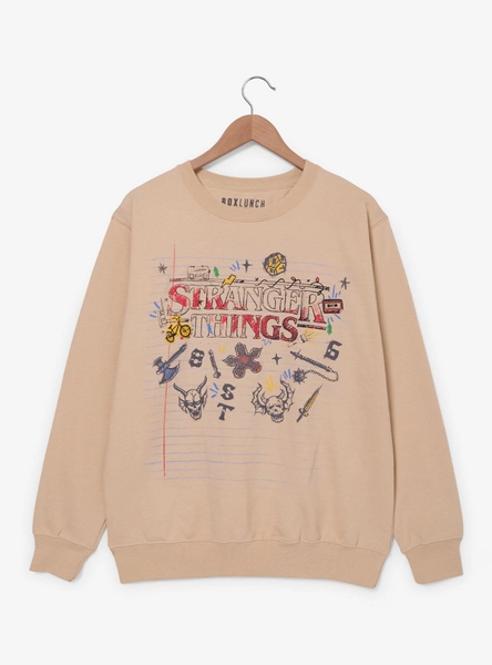 Stranger Things Doodle Icons Women's Crewneck - BoxLunch Exclusive