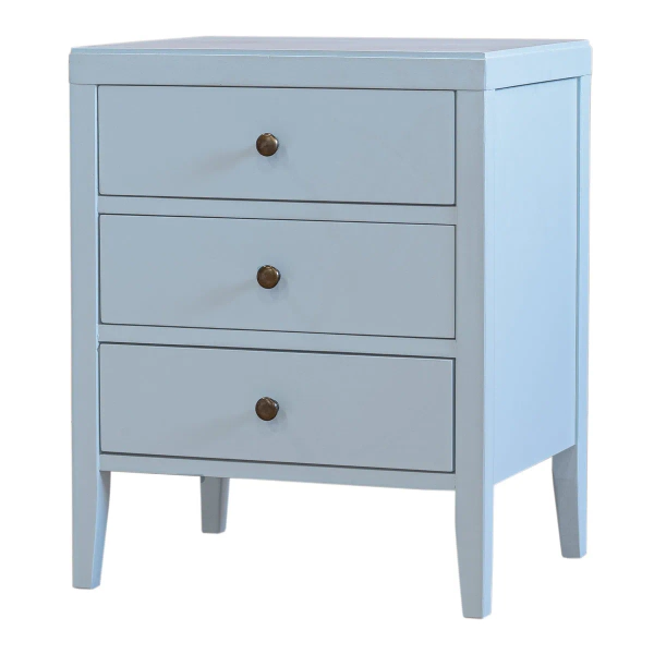 East at Main York Three Drawer Wooden Accent Side Table Blue
