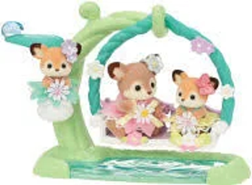 Calico Critters Deer Babies Floral Swing Set