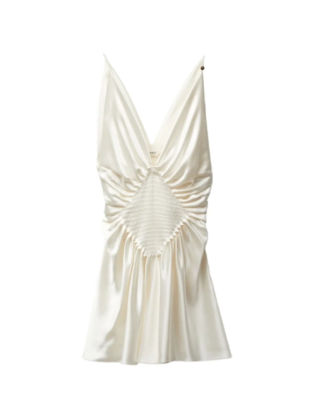 Versace robe mi-longue froncée à col v | 38