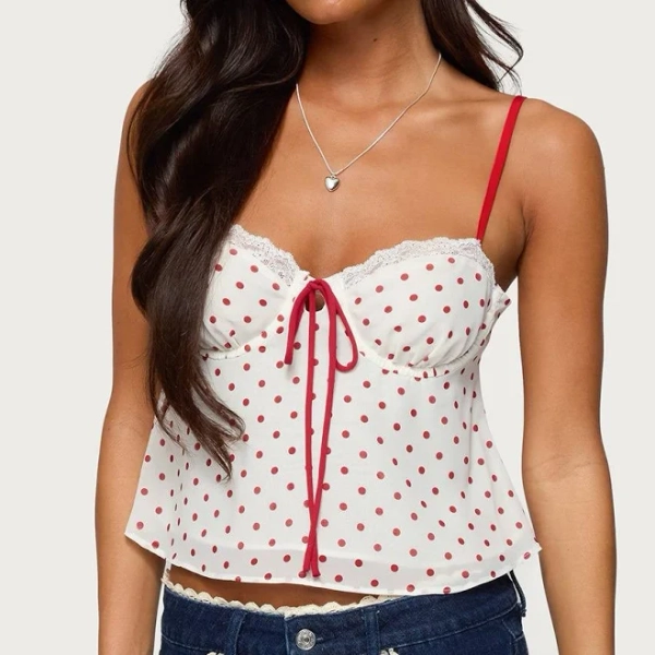 Edikted Women's Contrast Polka Dot Camisole