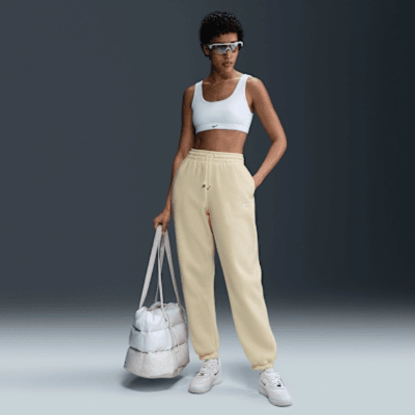 Nike Sportswear Phoenix Fleece Women's High-Waisted Oversized Sweatpants - Alabaster/Sail - Size XXS