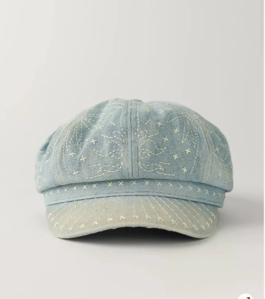 Denim Embroidered Cadet Hat