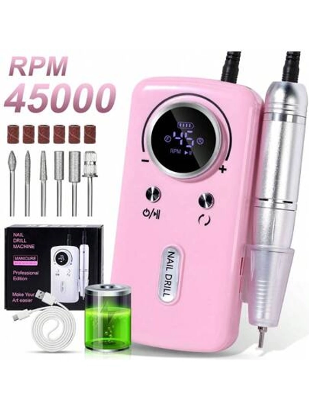 Professional Electric Nail Drill Machine Set, Nail File Drill Machine, Manicure Pedicure Kit, Nail File Set For Home And Salon, Nail Buffer Manicure Pedicure Polishing Tools