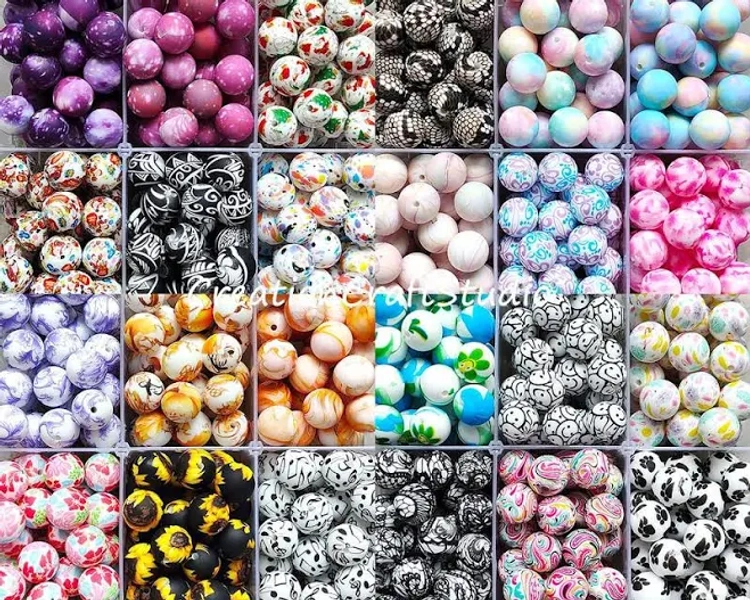 Wholesale Round Silicone Print Beads