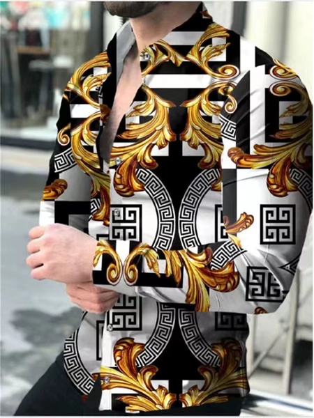 2023 Men's Tops Button Shirt Creative Pattern Luxury Party Casual Fashion Long Sleeve Shirt Sports Soft Lightweight Comfortable - AliExpress 