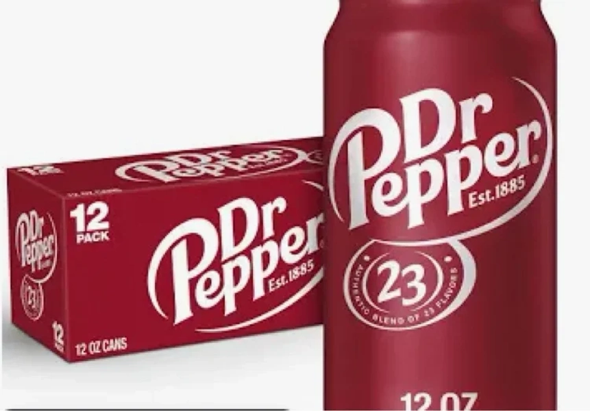 12 pack of caned Dr Pepper 