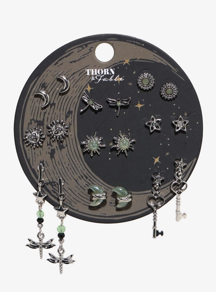 Thorn & Fable Dragonfly Celestial Earring Set