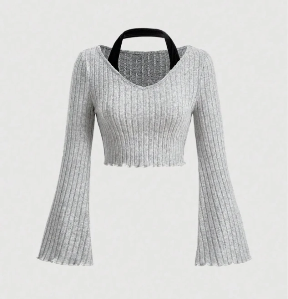 Women's Versatile Flutter Sleeve Crop Top
