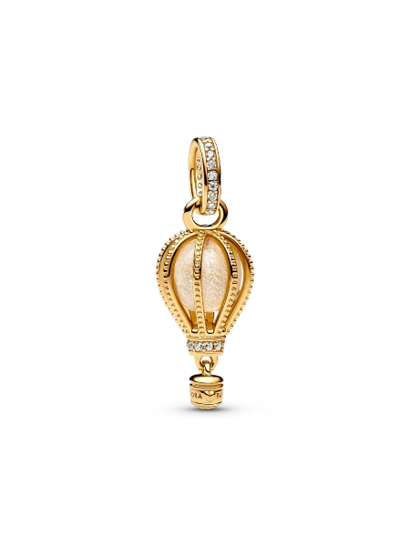 Funkelnder Klarer Heißluftballon Charm-Anhänger