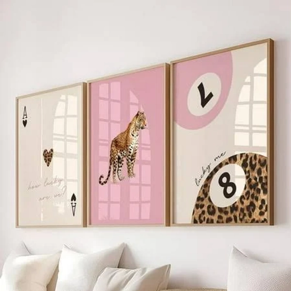 Luvia Pink Leopard Cheetah Set of 3