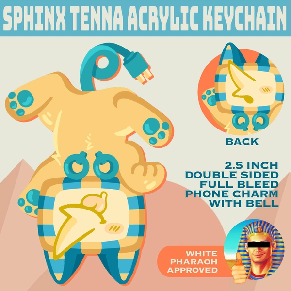 Sphinx Tenna 2.5" Acrylic Keychain