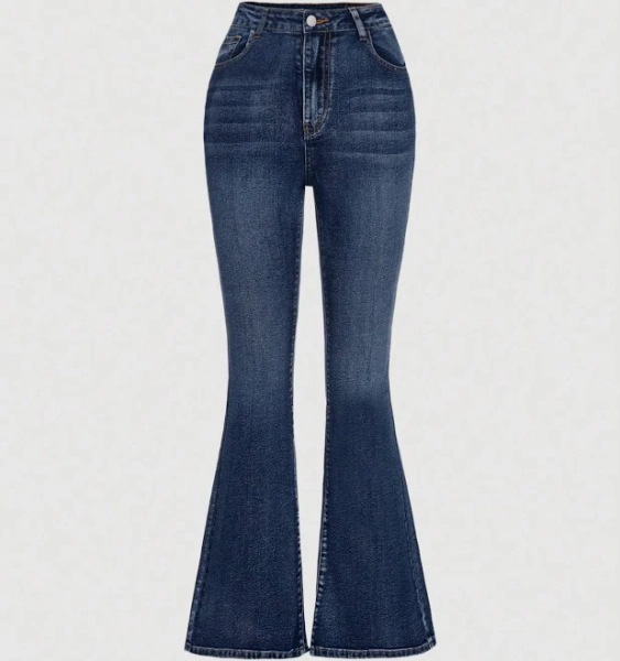 SHEIN Teen Girls Regular Fit Flare Leg Jeans