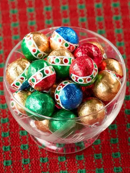 The Vermont Country Store Christmas Milk Chocolate Foiled Ornament Balls