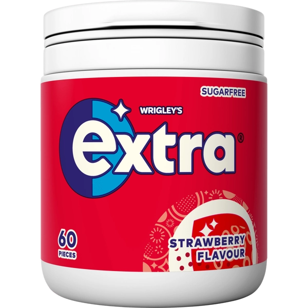 EXTRA Strawberry Flavour Sugarfree Chewing Gum Bottle 60 pieces