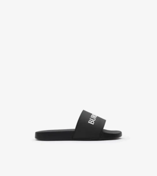Logo Slides in Black/white - Men | Burberry® Official