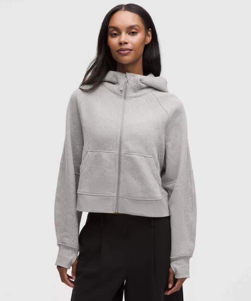 Scuba Oversized Full-Zip Hoodie - Heathered Core Medium Grey - XS/S