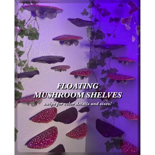 Handmade Floating Mushroom Shelf Decor; display,collection,crystals,forest,fairycore,cottagecore,hanging,wall decorations gift cute fungi