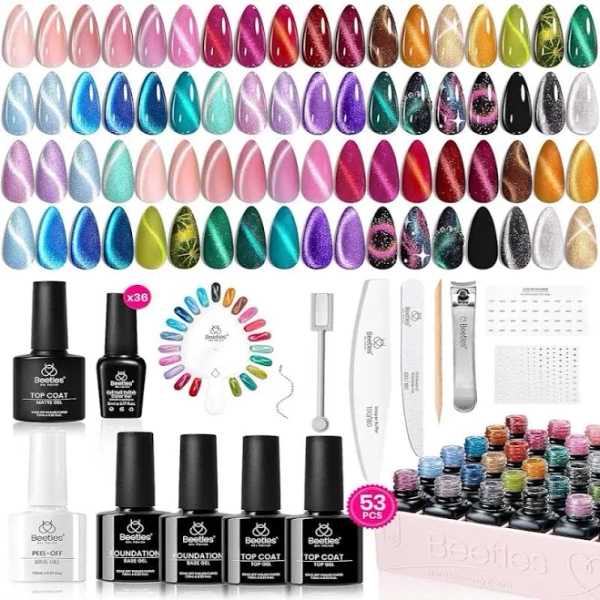 Beetles Cat Eye Gel Nail Polish Set Spring Nails 36 Colors Red Purple Brown Green Burgundy Magnetic Gel Polish Kit