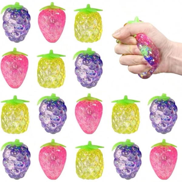 Flashing Fruit Squeeze Balls Fidget Toys Sensory Squishy Anti Stress Stress Relief Sensory Fidget Toys Maltose TPR Random Styles Colors Par,Random 1pc
