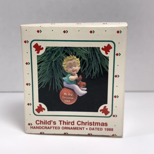 Hallmark 1988 rare Vintage Keepsake Ornament - Child's Third Christmas