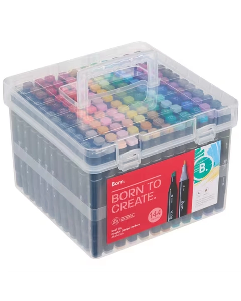 Born Dual-Tip Art Markers Assorted 144 Pack