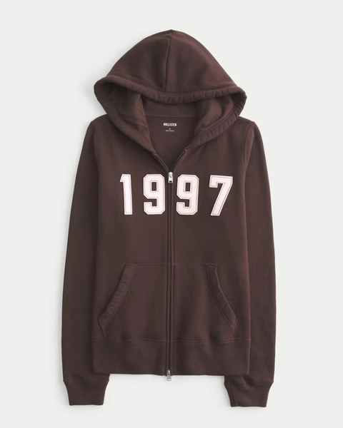 Slim 1997 Graphic Zip-Up Hoodie