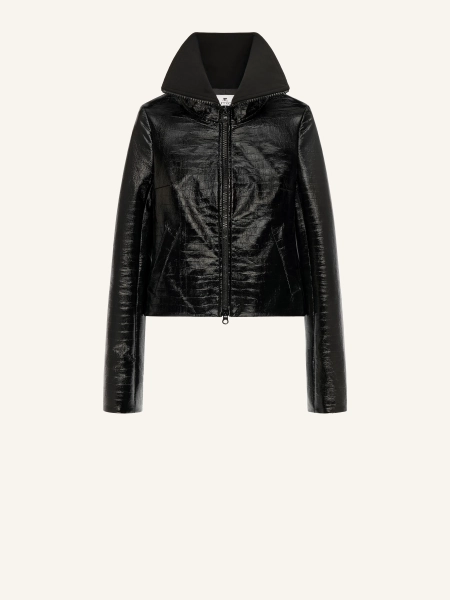 VESTE COL HAUT EN VINYLE EFFET CROCO