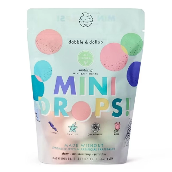 Dabble & Dollop Mini Bath Bombs - Soothing - 12ct/0.8oz