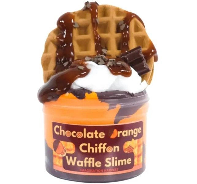 Chocolate Orange Chiffon Waffle Slime Kit - Chocolate Butter Slime - Scented Slime - Imagination Harvest Slime Kit