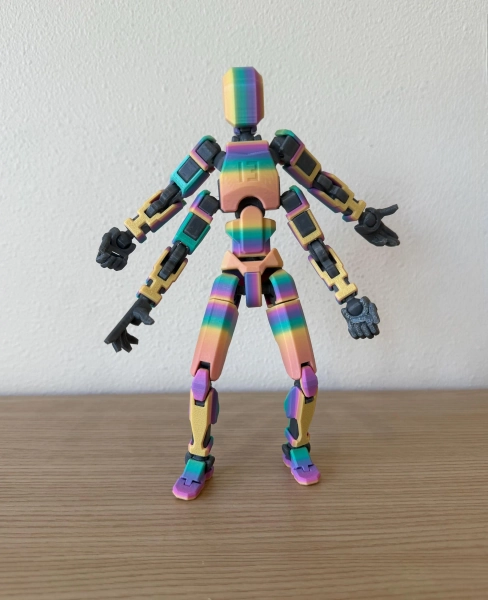 Dummy 13 Action Figure Fully Articulated 4-Arm 3D Printed Posable Figure 6.5” & 8” Action Figure for Display, Play or Art Reference