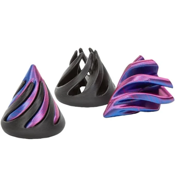 12ct 1 1/2 x 1 3/4 inch 3D-Printed Mini Pyramid Spiral Fidget Toys