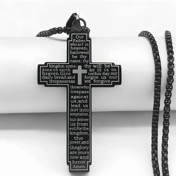 Cross Bible Verse Christian Necklace 
