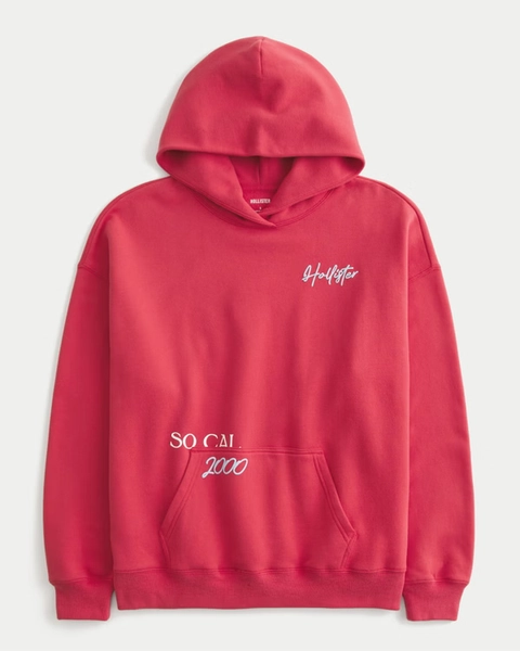 Hollister Feel Good Oversized Logo Graphic Hoodie