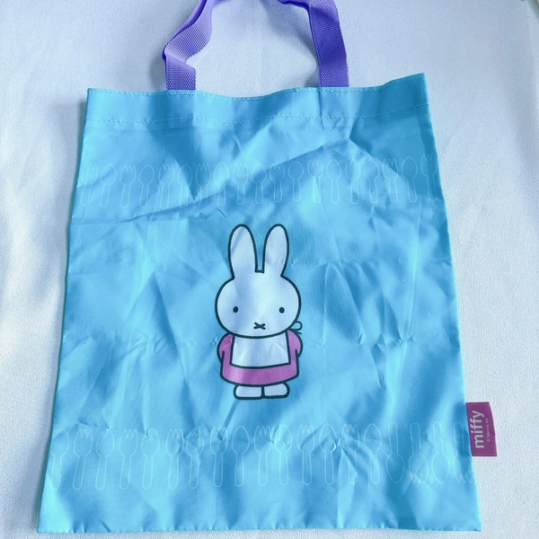 NWOT Miffy fabric tote bag in blue from Japanese Gachapon Japan merch