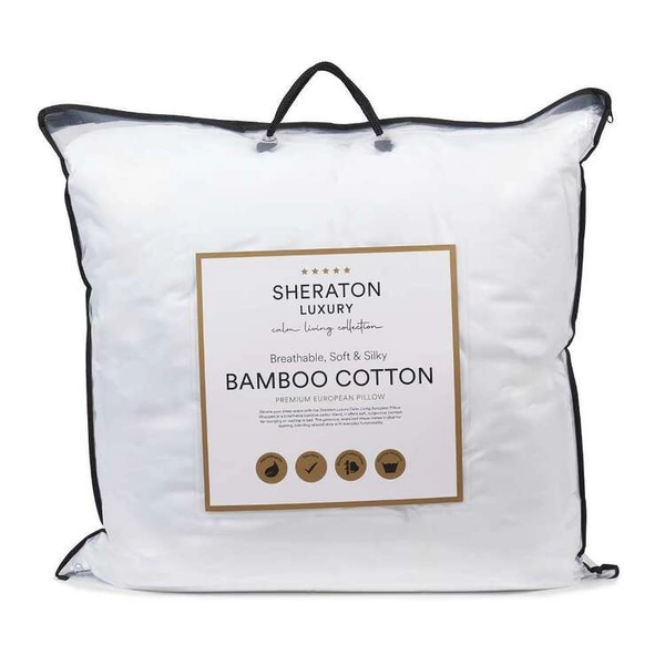Sheraton Luxury Calm Living Bamboo Cotton European Pillow White