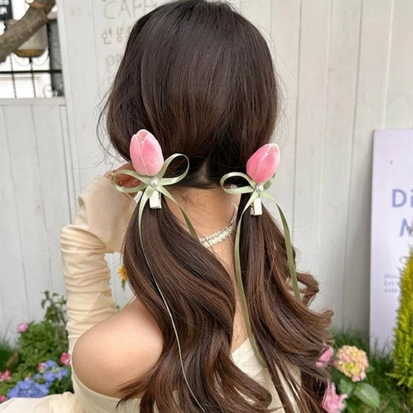 Fairy Inspired Double Ball Tulip Hair Clip Bow Ponytail Holder - Walmart.com