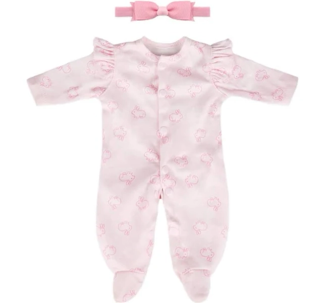 Caranovo Realistic Reborn Baby Doll Clothes 16-18 Inch 2Pcs Pink Outfits Clothing Set Accessories Suitable For Reborn Babies And
