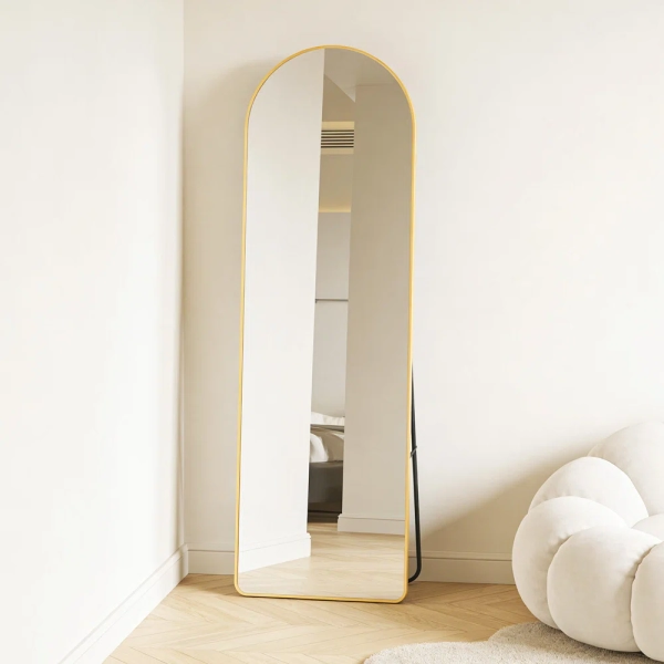 Ebern Designs Full Length Aluminum Frame Arched Mirror | Wayfair
