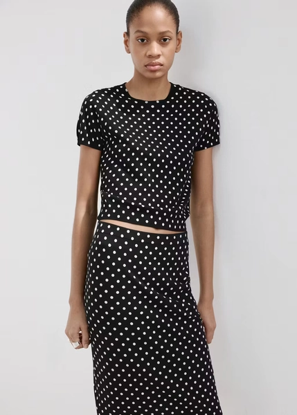 Polka dots midi skirt - Women | MANGO United Kingdom