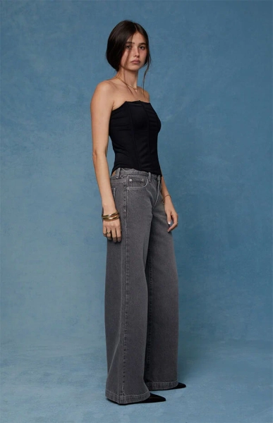 Casey Low Rise Baggy Jeans Gray