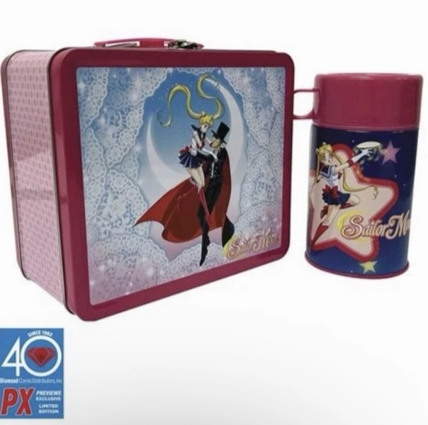TIN TITANS SAILOR MOON &amp; TUXEDO MASK PX LUNCHBOX &amp; BEV CONTAINER Tin Tote