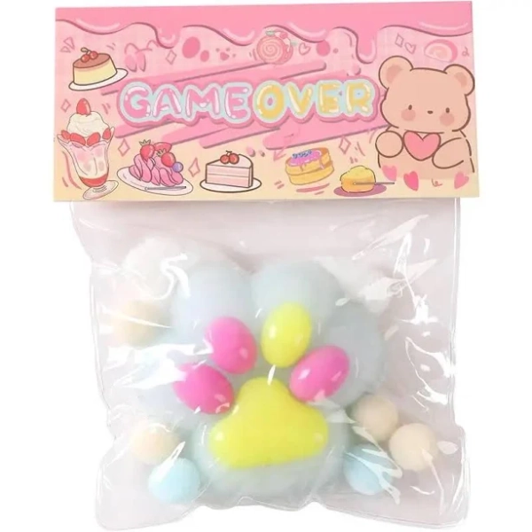 Squishy Cat Paw Squeeze Toys,Sensory Fidget Toy for Your Best Mellow and Chill,Party Favors, Birthday Gift, Squishy Toys for Adults (Transparent)