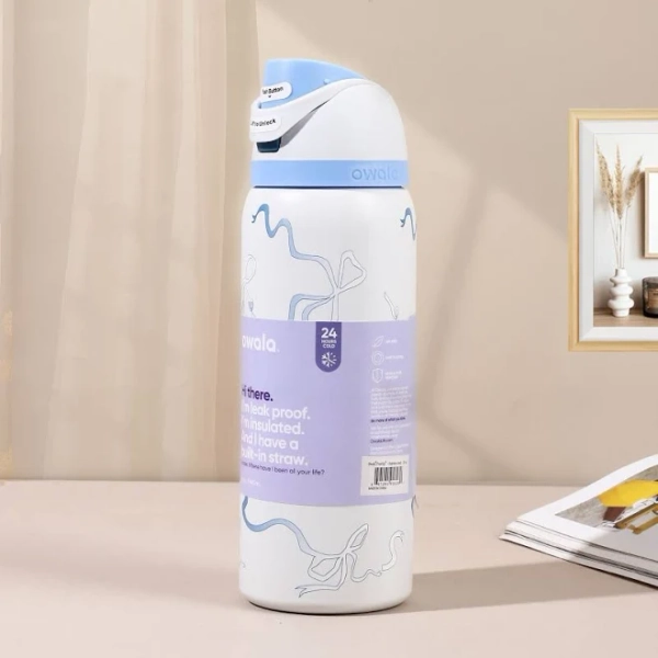 Owala 32oz Water Bottle Tied And True Blue Bows Limited Edition