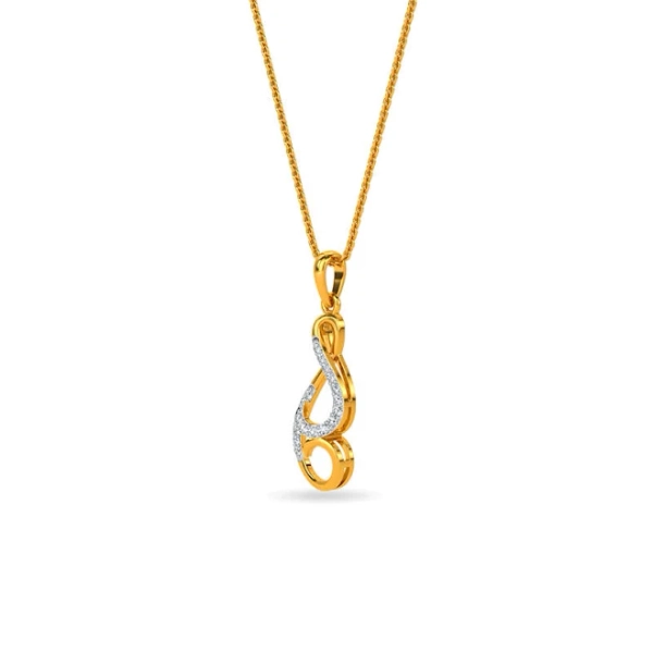 Gold Diamond Twilight Shimmer Swirl Pendant - India Diamond Hub | Indiadiamondhub.com